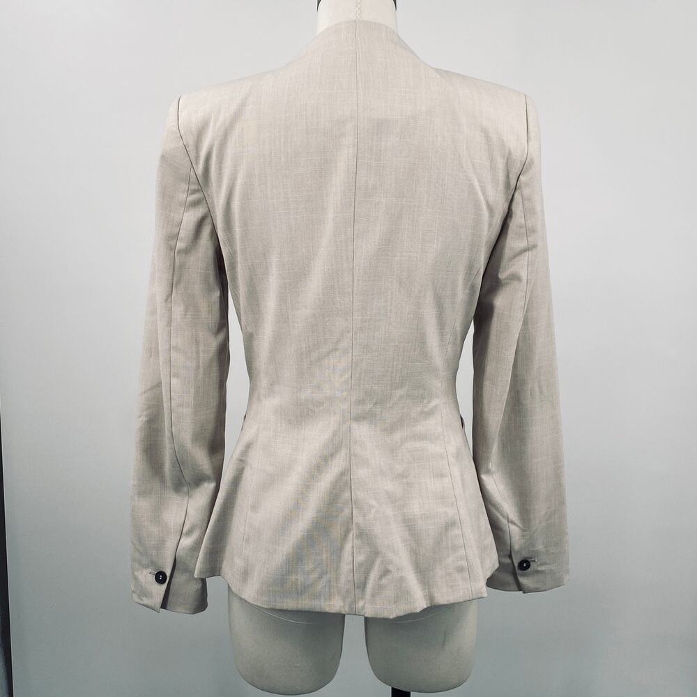 Zara Basic Blazer Single Button Collarless Woven … - image 8